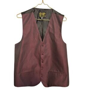 Vintage Cornell California Tuxedo Vest XL Burgundy Formal Wedding Party Retro